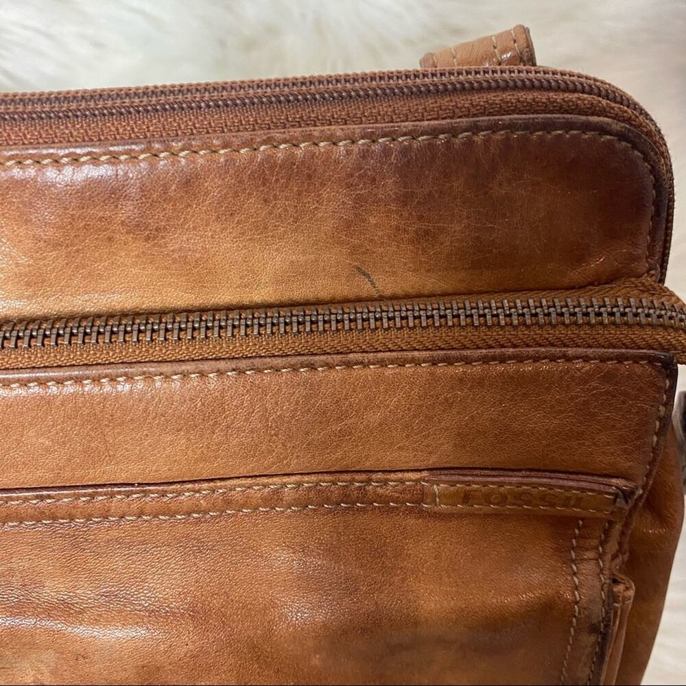 FOSSIL brown leather crossbody purse - Picture 14 of 16